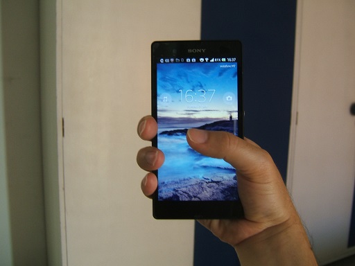 Holding the Sony Xperia Z